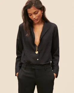 Hauts>Maison Sarah Lavoine Blouse à Plastron Ellea - Noir