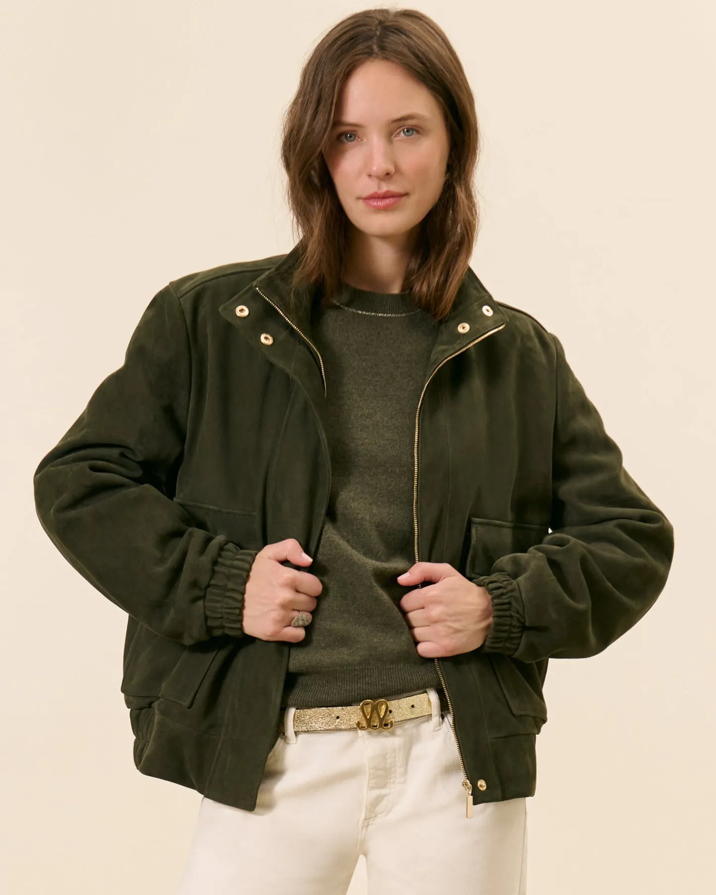 Hauts>Maison Sarah Lavoine Blouson Alma - Kaki