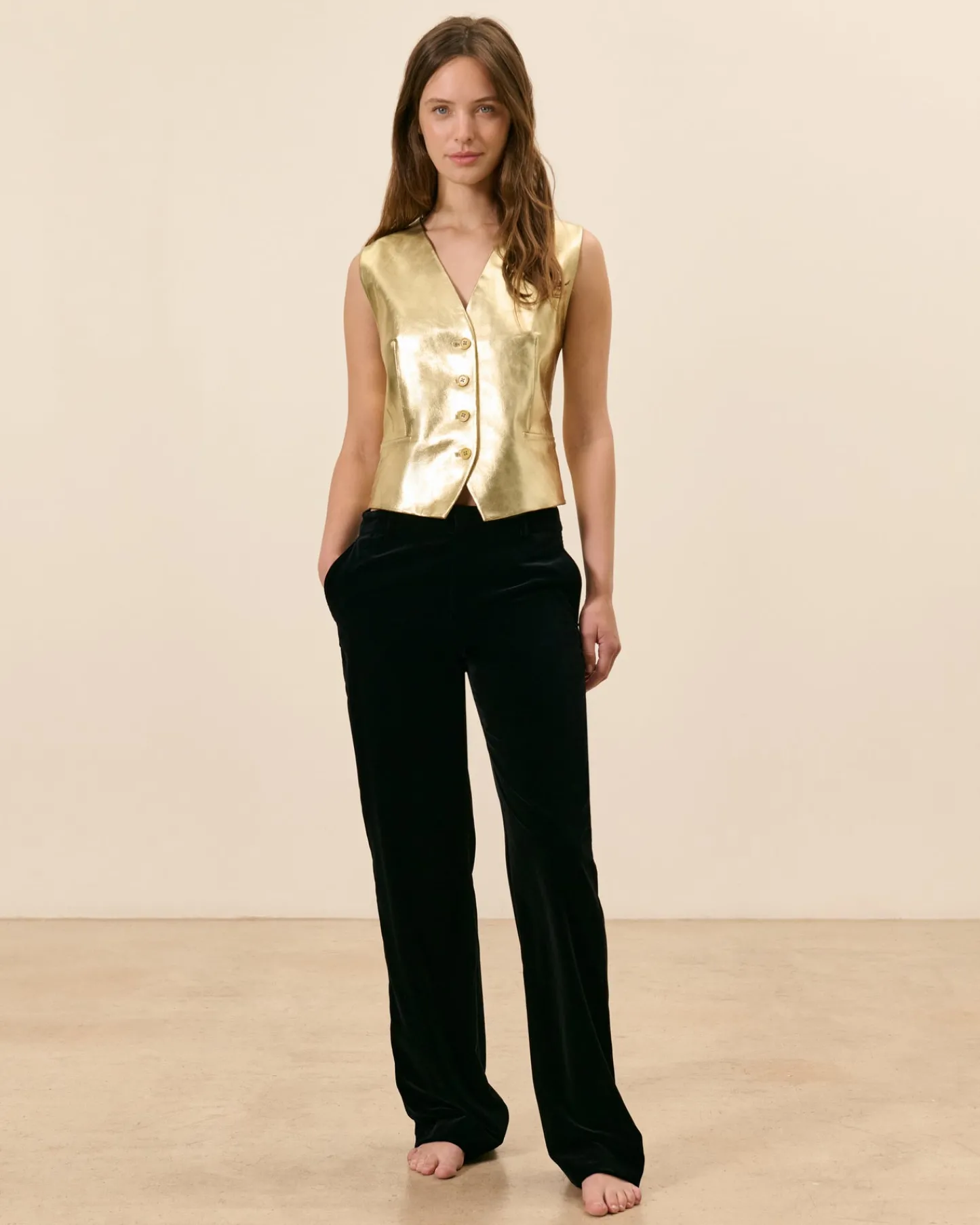 Costumes|Hauts>Maison Sarah Lavoine Gilet Mondor - Doré