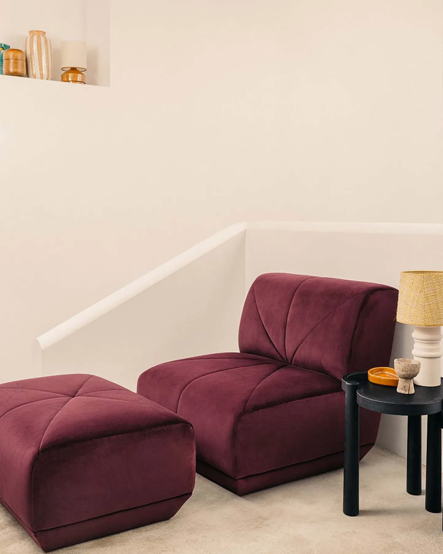 Poufs>Maison Sarah Lavoine Pouf Chill - Cassis