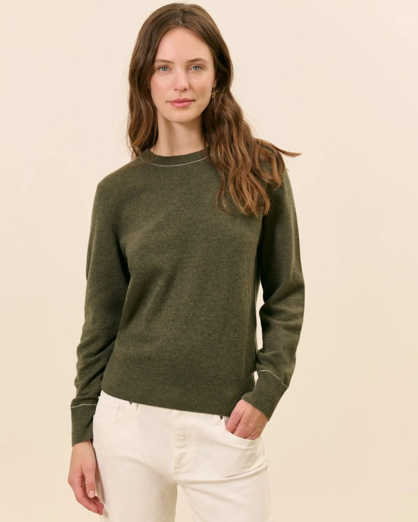 Hauts>Maison Sarah Lavoine Pull Auteuil - Kaki
