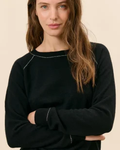 Hauts>Maison Sarah Lavoine Pull Orsay Col Rond Lurex - Noir