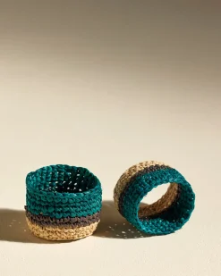 Linge De Table>Maison Sarah Lavoine Rond de serviette Globe - Bleu Sarah