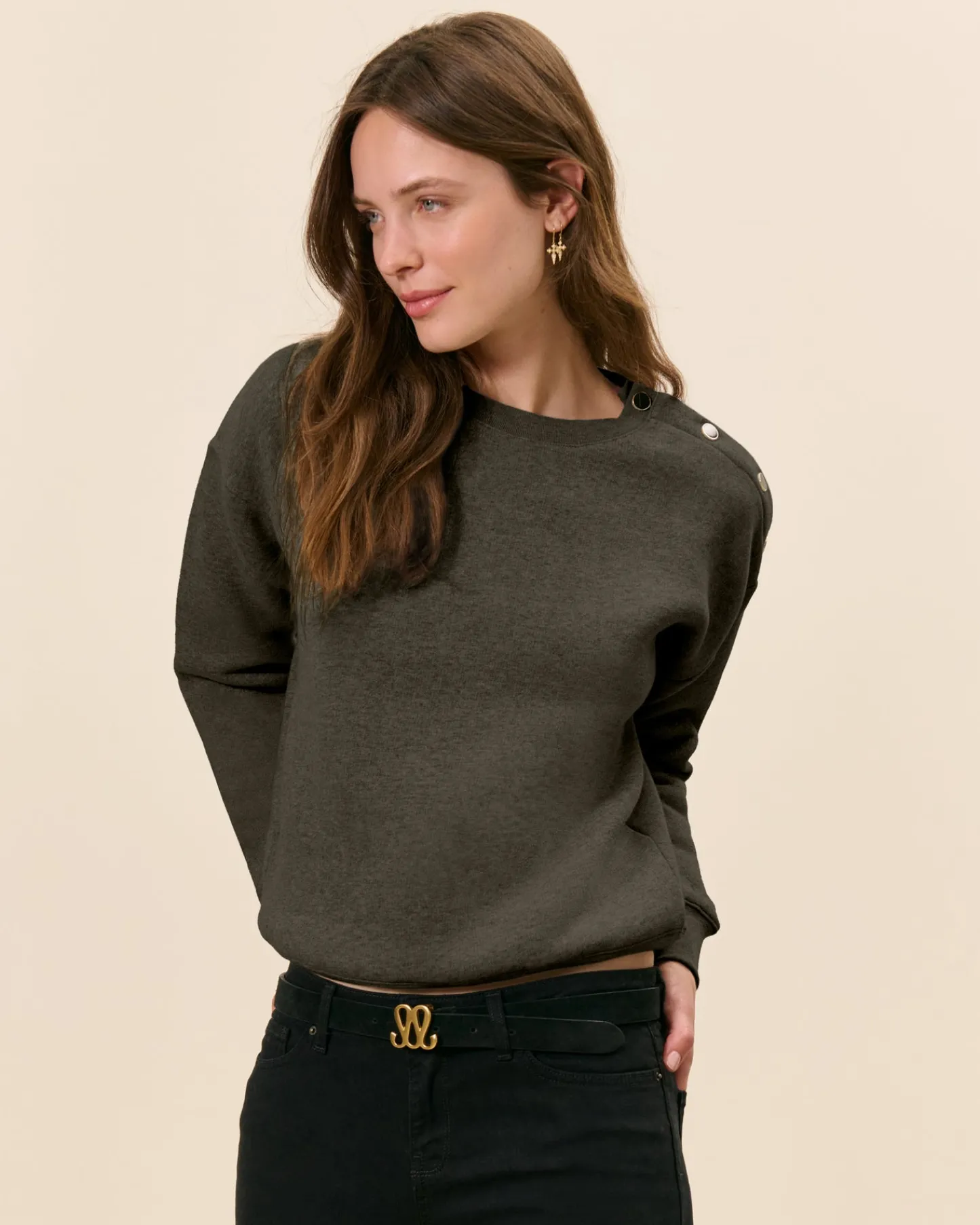 Hauts>Maison Sarah Lavoine Sweat Passy - Kaki