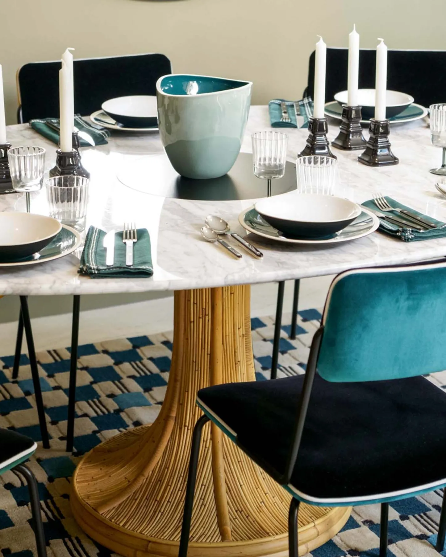 Tables Hautes>Maison Sarah Lavoine Table ovale Riviera Marbre Blanc Blanc / Naturel