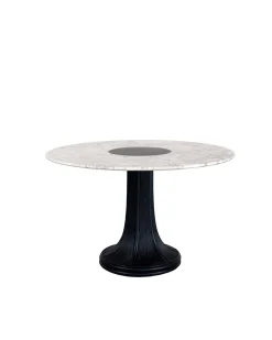Tables Hautes>Maison Sarah Lavoine Table ronde Riviera Marbre Noir Blanc / Noir