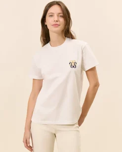 Hauts>Maison Sarah Lavoine T-Shirt Monogramme - /Doré Blanc